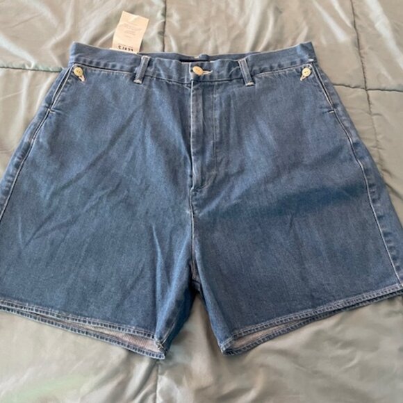 FINAL PRICE NWT Levi's Trouser Shorts Japanese Size 32 Waist 32 Blue Denim $198 - Picture 3 of 15